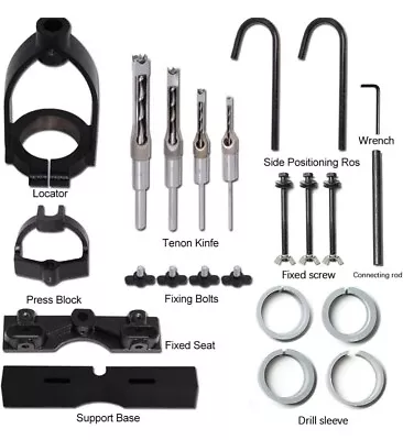 Mortising Attachment For Drill Press 4 Model Drills Square Hole Chisel Set • $75