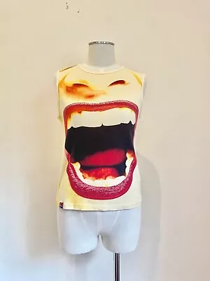 Vintage Rare Desigual Mouth Screaming Graphic Print Tank Top • $200