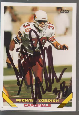 Autographed 1993 Topps Michael Zordich - Cardinals • $3