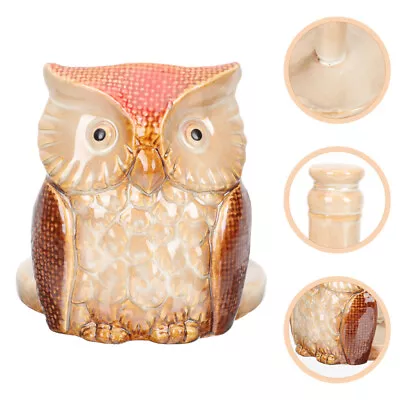 Ceramic Owl Toilet Paper Holder Stand Red • £24.79