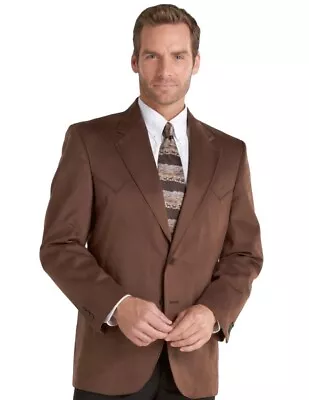 Circle S Western Sport Coat Mens Houston Point Yoke 52 L Brown CC4625 • $122.43