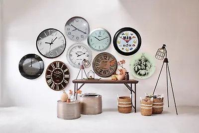 Analog Wall Clock With Frames Easy To Read Battery Operated Home & Office Clock • £19.98