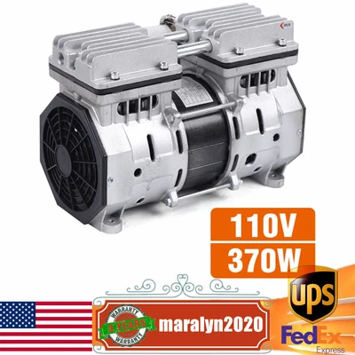 $140.08 • Buy Oilless Vacuum Pump Air Compressor Oil Free Piston Pump 3.5CFM 8Bar W/Silencer