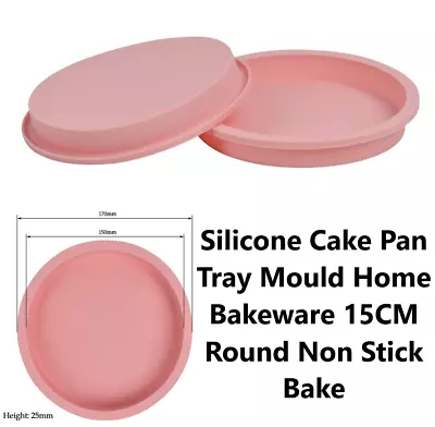 Round Silicone Cake Pan Tray Mould Home Bakeware 15CM Round Non Stick Bake • £3.49