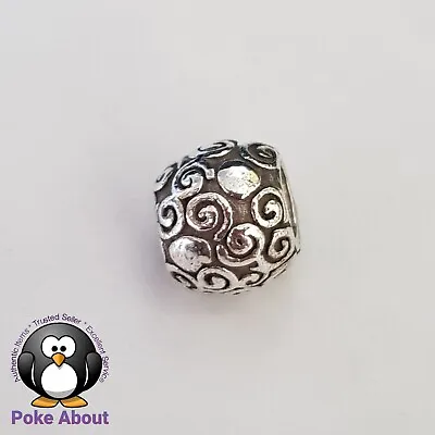 $20 • Buy Pandora Silver Swirl Spots Dots Charm 790161 Retired  Authentic Ale 925