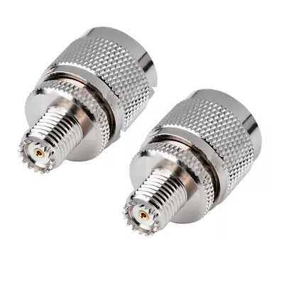 2PCS Mini UHF Female Jack To UHF Male Plug PL259 PL-25 RF Converter Adapter . • $9.98