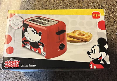 Disney Mickey Mouse 2 Slice Toaster Character Imprint Red New In Box • $17