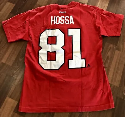 Reebok Marian Hossa #81 Chicago Blackhawks Jersey Tshirt Red Sz Adult M Preowned • $8.99