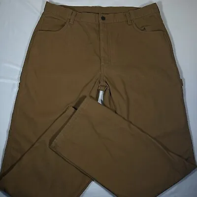 Dickies Fleece Lined Work Pants Duck Carpenter Mens 36x32 Outdoor Brown • $33.99