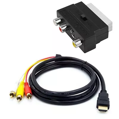 1080P -Compatible Male S-Video To 3 RCA AV Audio Cable W/SCART To 3 RCA2811 • £8.56