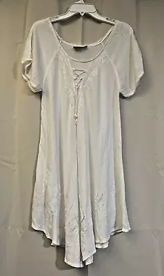 Vintage 80's 90's S.R. Fashion Embroidered White Dress - Women’s Free Size • $17