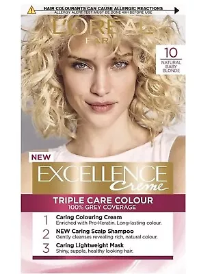 L'Oreal Excellence Creme Hair Dye Colour (10 Natural Baby Blonde) • £10