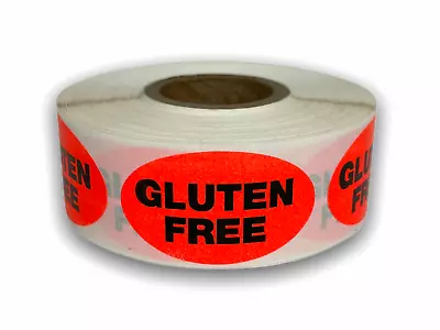 GLUTEN FREE Food Meat Diet Packaging Labels (.875 X1.5  Br/Red Oval 500/RL) • $7.50