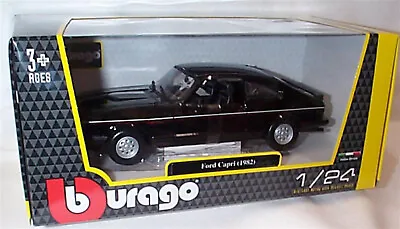 £21.95 • Buy Ford Capri MK3 2.8i 1982 Black 1:24 Scale Diecast Car Burago New In Box