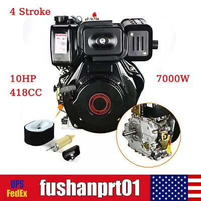 10HP 4 Stroke Diesel Engine Heavy Duty Single Cylinder  Shaft 418CC Air-Cooled • $449.10