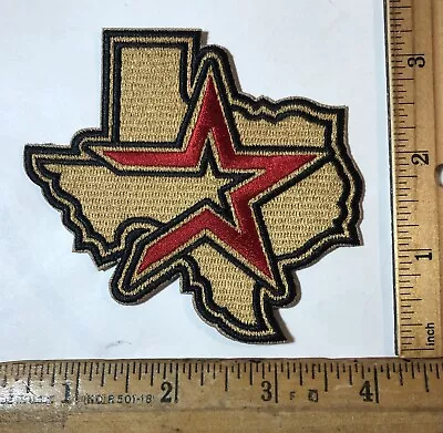 Houston Astros Logo Iron On Jersey Patch MLB Baseball Texas Outline Gold • $4.25