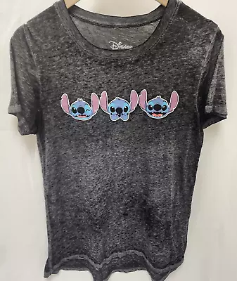 Disney Lilo & Stitch T Shirt Womens Size XL Gray Whitewash Stitch Graphic Tee • $7.99