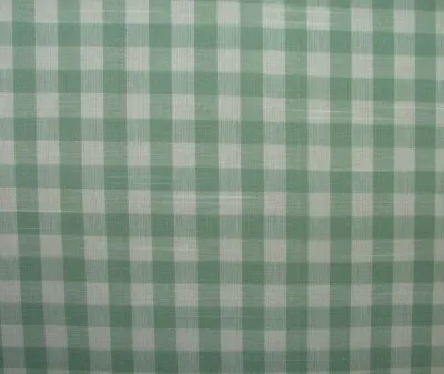 £5 • Buy 1 WHOLE ROLL (4 Metres) ASHLEY WILDE JACQUARD Duck Egg Gingham Fabric (RRP £210)