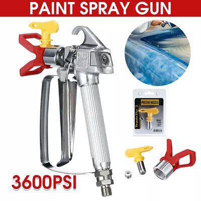 3600PSI Airless Paint Spray Gun For TItan Wagner Sprayer W/ Nozzle High Pressure • £19.99