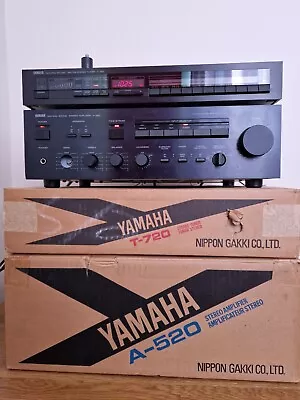 Yamaha HiFi Seperates Amplifier A-520 Tuner T-720 Black • £50