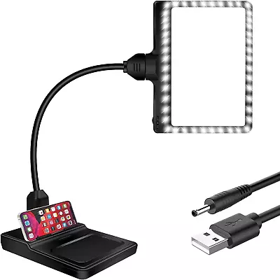 4X Magnifying Glass With Light And Stand Flexible Gooseneck Magnifying Desk Lam • $41.95