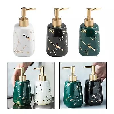 Ceramic Soap Dispenser Lotion Hand Wash Shampoo Holds 350ml Liquid Shower Gel • £16.94