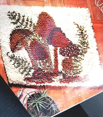 Vintage Latch Hook Rug Kit MUSHROOMS Wonder Art #4650 NEW SEALED • $34.99