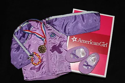 American Girl McKenna's TEAM GEAR Purple JACKET Bracelet MEDAL Slippers For Doll • $119.81
