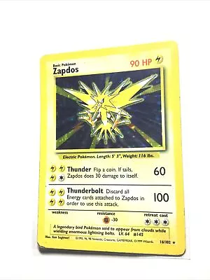 ZAPDOS - 16/102 - Base Set - Holo - Pokemon Card - PL • $12.85