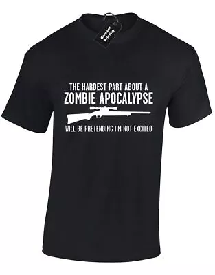 Hardest Part About Zombie Apocalypse Mens T Shirt Funny Walking Dead Design New • £8.99