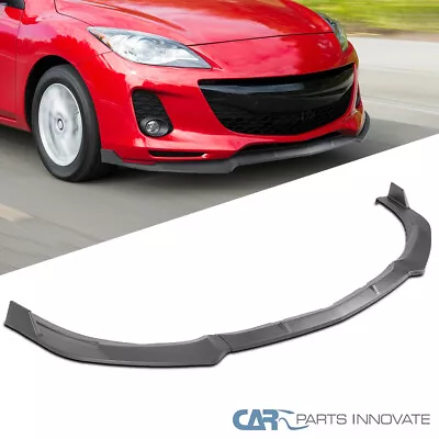 Fits 2010-2011 Mazda 3 S Sport Matte Black 3PC Front Bumper Lip Spoiler Splitter • $44.95