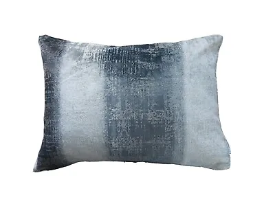 £15 • Buy Designers Guild Distressed Velvet & Cotton Grey Stripe Cushion Cover 60 X 45cm