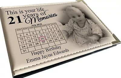 21st Birthday Personalised Photo Album Keepsake Memory Book Any Design Printed • £15.99