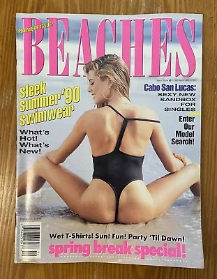 Beaches Magazine Premiere Issue April 1990 Venus Swimwear Catalog Inside VG • $39