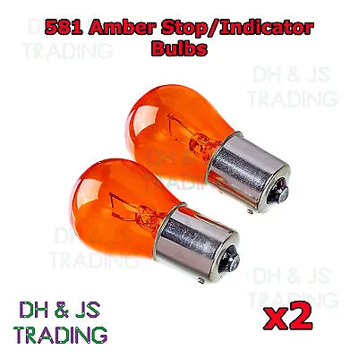 2 X 581 Amber Rear Indicator Light Bulbs Car Bulb For Vauxhall Vectra C (02-08) • $9.88