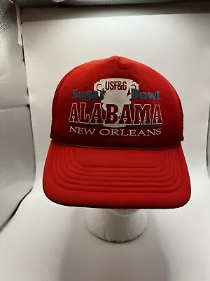 Vintage Alabama Crimson Tide 1992-1993 Sugar Bowl Mesh Snapback Tracker Hat Cap • $15