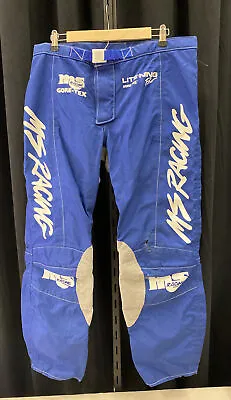 MS Racing Blue-White Motocross Lite Ning GoreTex Pants Sz 34 MSR USA • $59.99