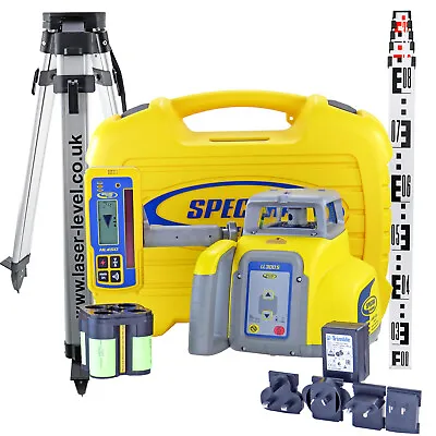 Rotary Laser Level Kit: Spectra Precision LL300S + HL450 Detector Tripod & Staff • £781.19