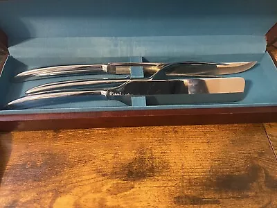 VTG SALADMASTER 3Pc Kitchen Carving Knife Set 404 407 408 Carving Fork Stainless • $20