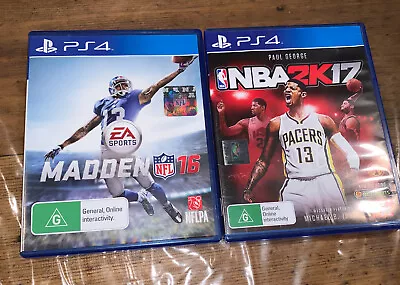 Madden NFL 16 NBA 2K17 PS4 • $11.99