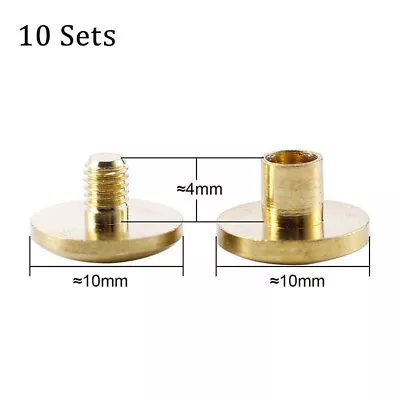 £6.07 • Buy 10 Arc Belt Screw Leather Craft Chicago Nail Brass Solid Rivet Stud Head Tool UK