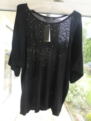 £4.99 • Buy Miss Captain Tortue Trend Black Jewelled Jumper Size Medium UK 10-12
