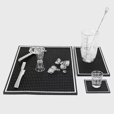 Cocktail Pad Bar Mat 10*10CM/15*30CM/30*45CM Home Practical Non-slip • £8.42