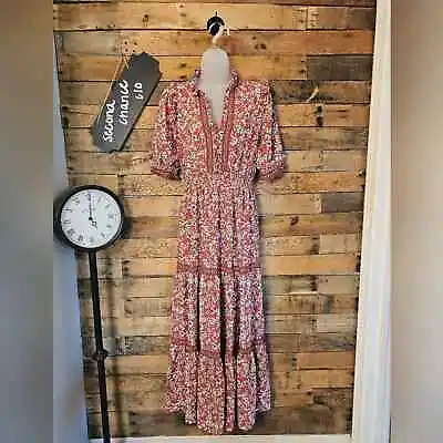 Max Studio Women's Terra Cotta Floral Maxi Dress Size M • $25