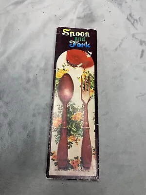 Walt Disney Productions Vintage Decorative Mickey Mouse Wood Spoon And Fork • $14.98