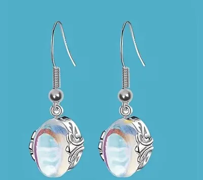 Moonstone Drop Earrings-Silver • $8