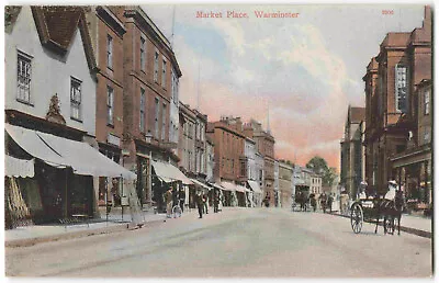 Market Place Warminster Wiltshire - Pre WWI Postcard S09 • £5.95