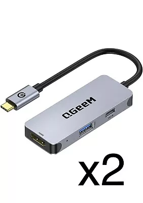 QGeeM USB C To 4k HDMI Multi-Port HUB - Mini USB C Hub 3 In 1 Adapter- Two Hubs! • $14.99