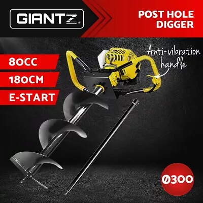 Giantz Post Hole Digger Diggers Drill 80CC Petrol Extension Auger Bits Fence • $246.95