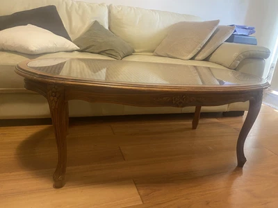 $99 • Buy Gorgeous Rattan And Glass Coffee Table